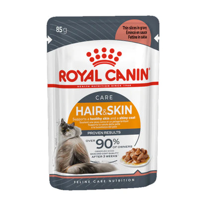Royal Canin Feline Care Nutrition Hair & Skin In Gravy Adult Wet Cat Food 85G
