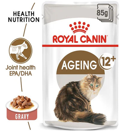 Royal Canin Ageing 12+ Adult Chunks In Gravy Wet Cat Food 85G