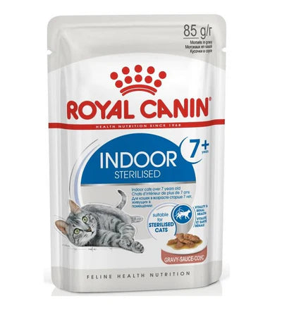 Royal Canin Indoor Sterilised 7+ in Chunks In Gravy Cat Wet Food 85G